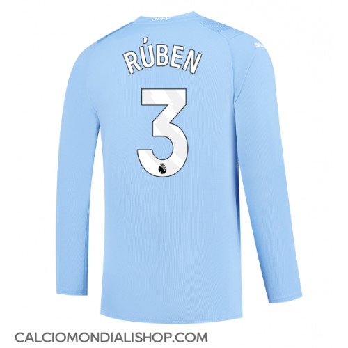 Maglie da calcio Manchester City Ruben Dias #3 Prima Maglia 2023-24 Manica Lunga